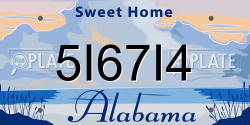5I67I4 Alabama License Plate