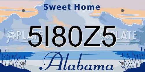 5I80Z5 Alabama License Plate