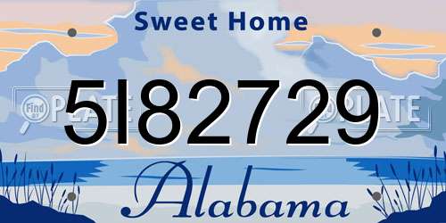 5I82729 Alabama License Plate