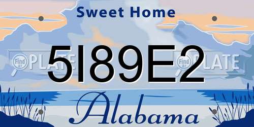 5I89E2 Alabama License Plate