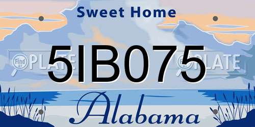 5IB075 Alabama License Plate