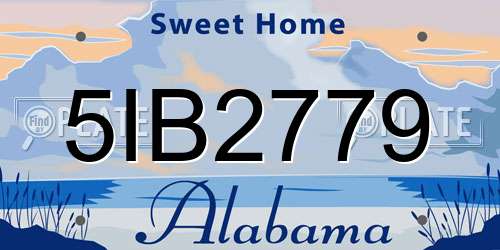 5IB2779 Alabama License Plate