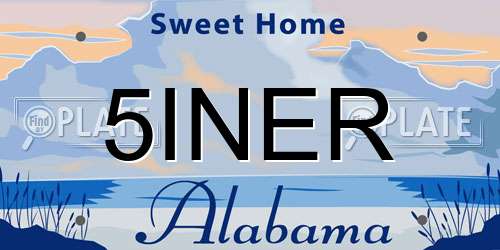 5INER Alabama License Plate