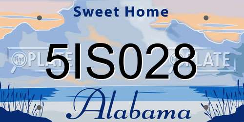 5IS028 Alabama License Plate