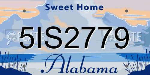 5IS2779 Alabama License Plate