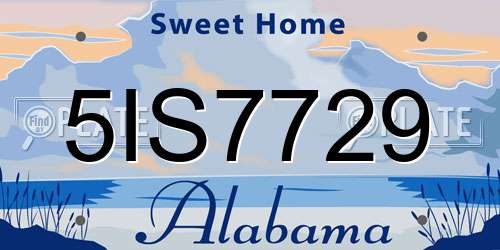5IS7729 Alabama License Plate