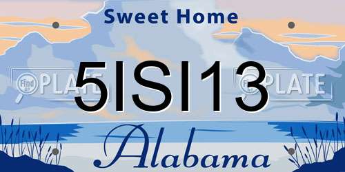 5ISI13 Alabama License Plate