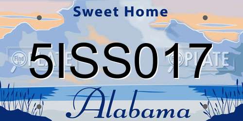 5ISS017 Alabama License Plate