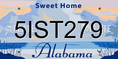 5IST279 Alabama License Plate