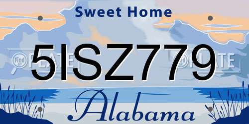 5ISZ779 Alabama License Plate