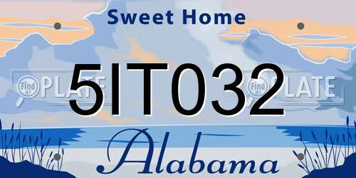 5IT032 Alabama License Plate