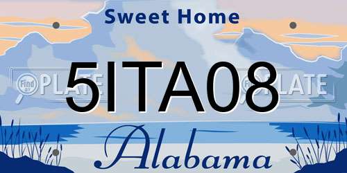 5ITA08 Alabama License Plate