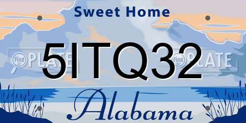 5ITQ32 Alabama License Plate