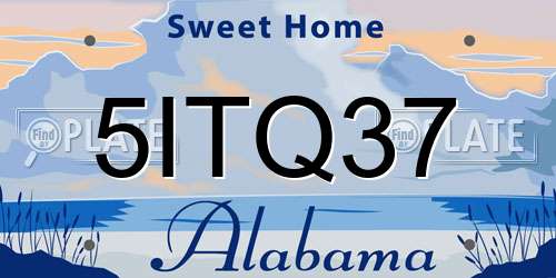 5ITQ37 Alabama License Plate