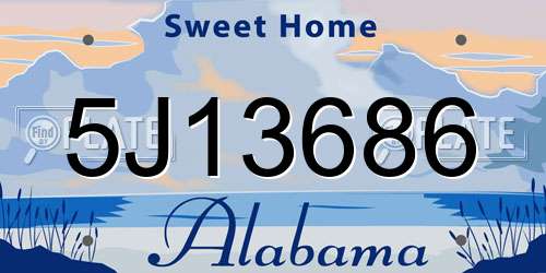 5J13686 Alabama License Plate