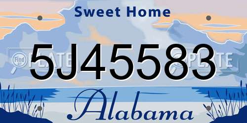 5J45583 Alabama License Plate