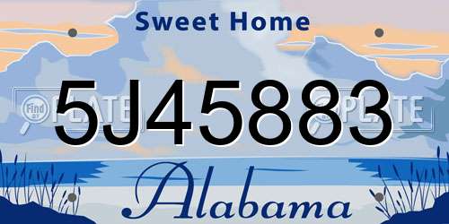5J45883 Alabama License Plate