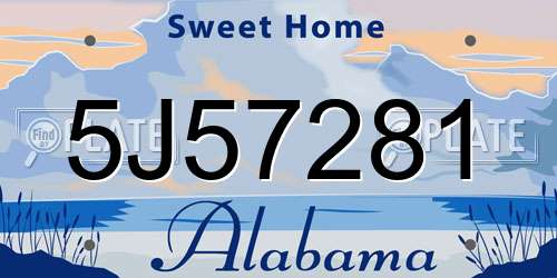 5J57281 Alabama License Plate