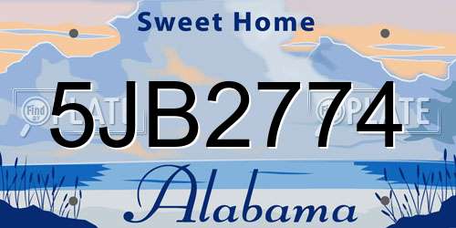 5JB2774 Alabama License Plate