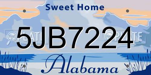 5JB7224 Alabama License Plate