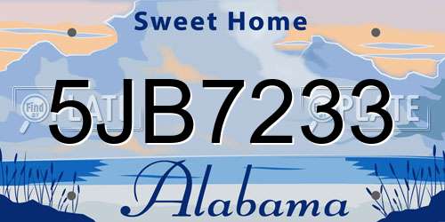 5JB7233 Alabama License Plate