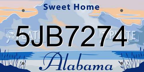 5JB7274 Alabama License Plate