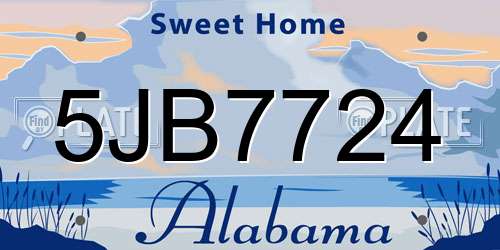 5JB7724 Alabama License Plate