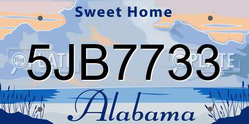 5JB7733 Alabama License Plate