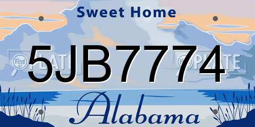 5JB7774 Alabama License Plate