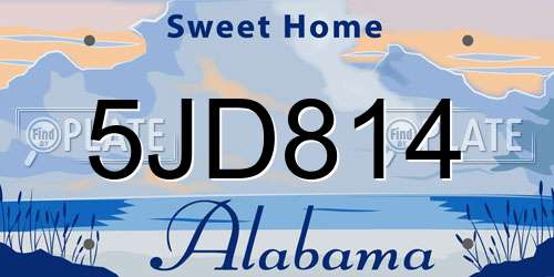 5JD814 Alabama License Plate