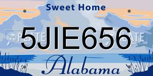5JIE656 Alabama License Plate