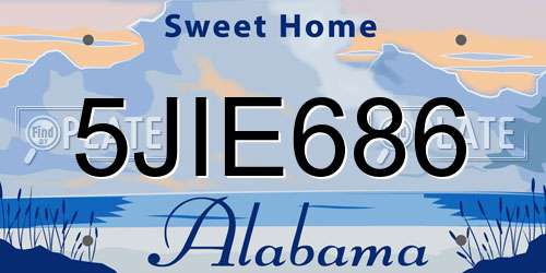 5JIE686 Alabama License Plate