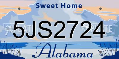 5JS2724 Alabama License Plate