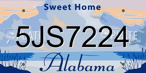 5JS7224 Alabama License Plate