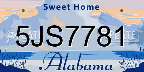 5JS7781 Alabama License Plate