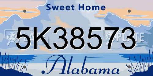 5K38573 Alabama License Plate