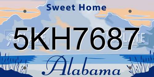 5KH7687 Alabama License Plate