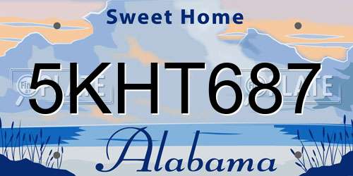 5KHT687 Alabama License Plate