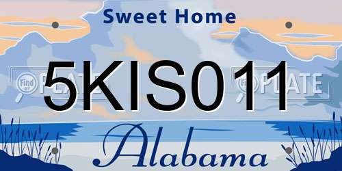 5KIS011 Alabama License Plate
