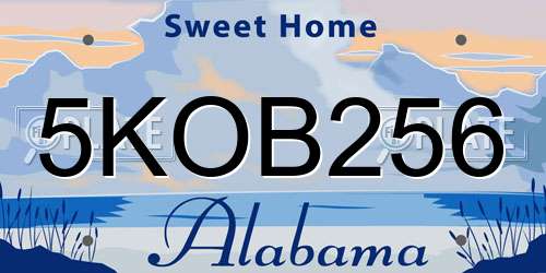 5KOB256 Alabama License Plate