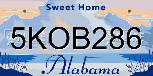 5KOB286 Alabama License Plate