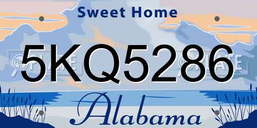 5KQ5286 Alabama License Plate