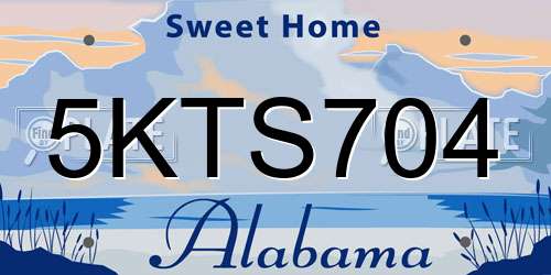 5KTS704 Alabama License Plate