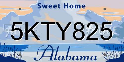 5KTY825 Alabama License Plate