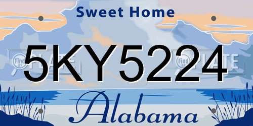5KY5224 Alabama License Plate
