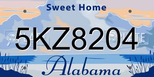 5KZ8204 Alabama License Plate