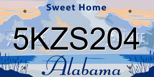 5KZS204 Alabama License Plate