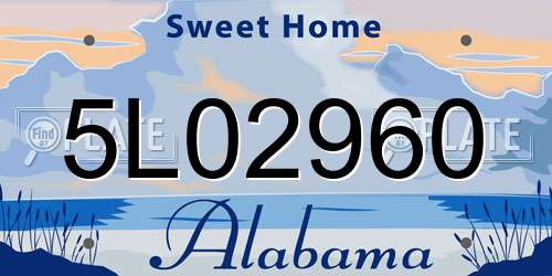 5L02960 Alabama License Plate