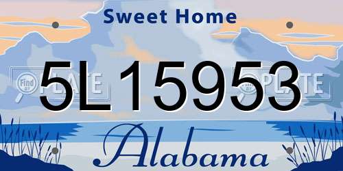 5L15953 Alabama License Plate