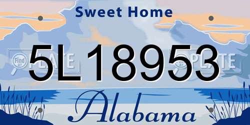 5L18953 Alabama License Plate